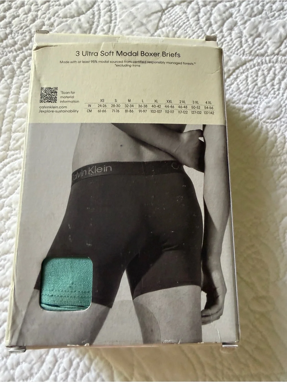 Calvin Klein 3-Pack Ultra Soft Modal Boxer Briefs - White, Gray, Teal Size Large